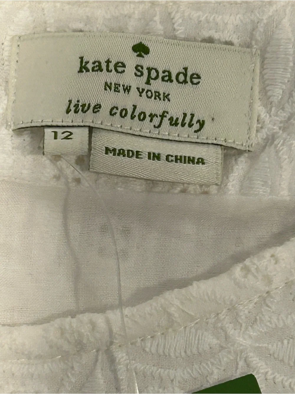 Kate Spade White Eyelet Peplum Sleeveless Blouse Feminine Coquette NWT 12